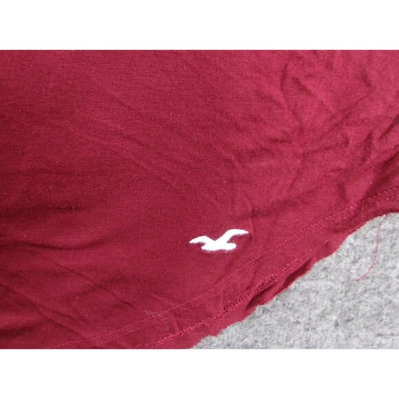 Hollister Top Women Medium Burgundy Base Layer Flowy Causal Everyday Basic Day - Picture 3 of 10
